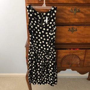 Flowy black polka dot dress